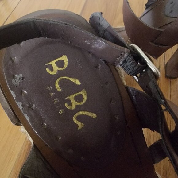 BCBG Leather Platform Sandals Size 7.5 - Picture 2 of 6